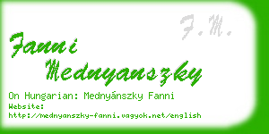 fanni mednyanszky business card