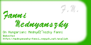 fanni mednyanszky business card